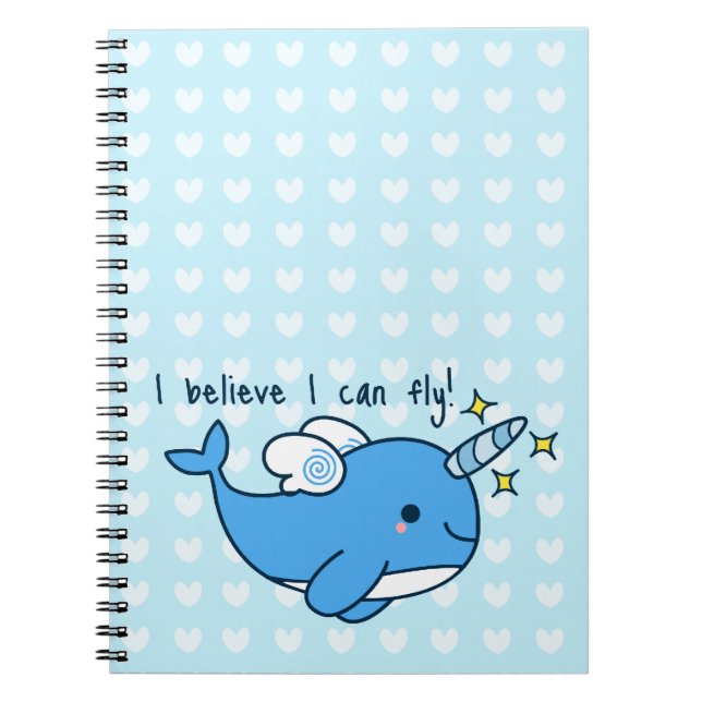 Entzückendes Kawaii Narwhal Notizbuch Notizblock (Vorderseite)