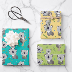 Entzückendes Koala-Bärchen-Geschenkpapier-Set mit  Geschenkpapier Set