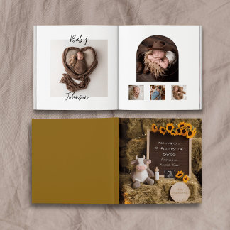 Entzückendes Landhausstil-Baby-Fotoalbum Gästebuch