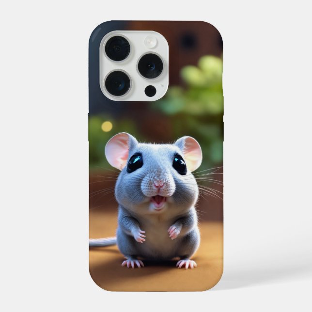 Entzückendes Maus-Design iPhone 15 Pro Hülle (Rückseite)