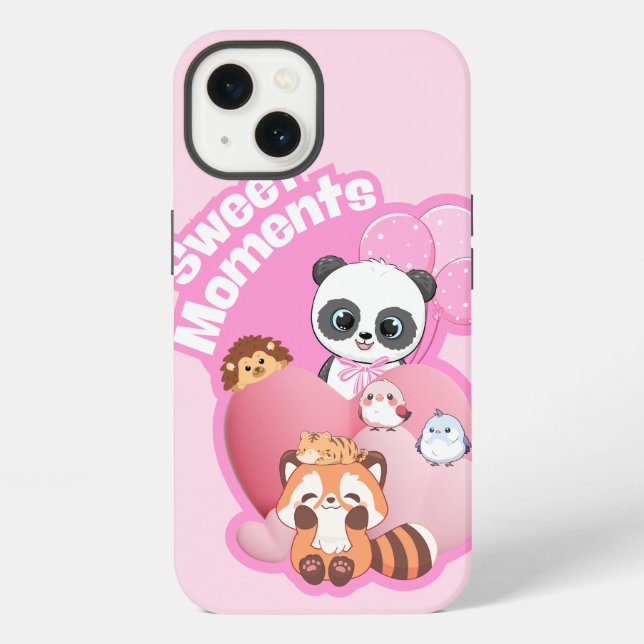 Entzückendes Panda- & Freunde-Design iPhone Hülle (Rückseite)