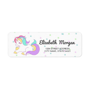 Entzückendes Regenbogen-Einhorn, Sterne