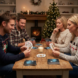 Entzückendes Rentier bei Nacht Spielkarten