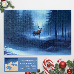 Entzückendes Rentier Winter Wonderland Urlaub Puzzle