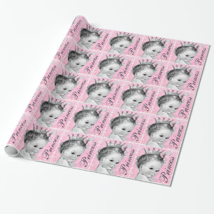 Entzückendes Rosa Prinzessin Baby Shower Geschenkp Geschenkpapier