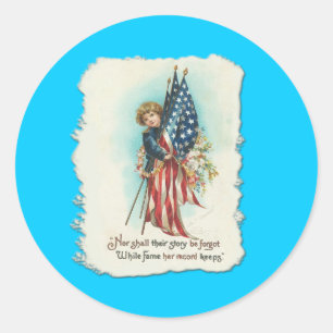 Entzückendes Vintage-Americana-Design Runder Aufkleber