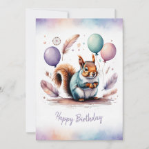 Entzückendes Wasserfarben-Eichhörnchen Alles Gute