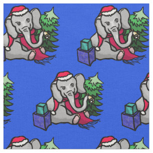 Entzückendes WeihnachtenSant Elefant-Muster Stoff
