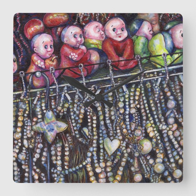 entzünden quadratische wanduhr (Vorderseite)