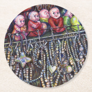 entzünden runder pappuntersetzer