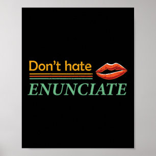 Enuncicous ASL Sign Language Lip Lesen Deaf A Poster