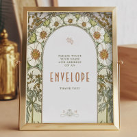 Envelope Sign Gäste Vintage Jugendstil von Mucha