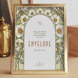 Envelope Sign Gäste Vintage Jugendstil von Mucha Poster