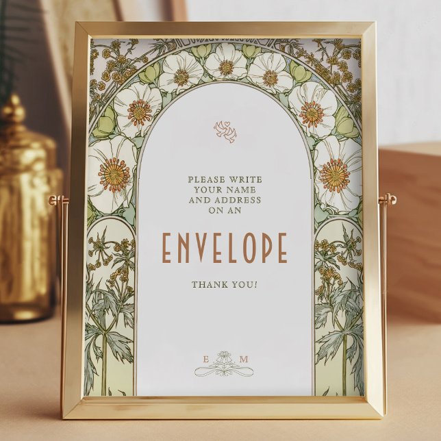 Envelope Sign Gäste Vintage Jugendstil von Mucha Poster (Von Creator hochgeladen)