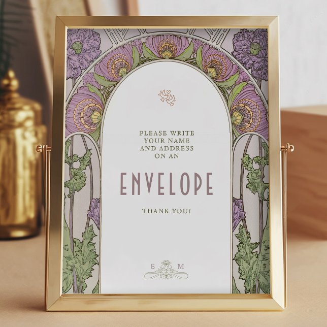 Envelope Sign Gäste Vintage Jugendstil von Mucha Poster (Von Creator hochgeladen)