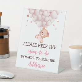 Envelope Station Schild Baby Shower Girl Bearly Wa