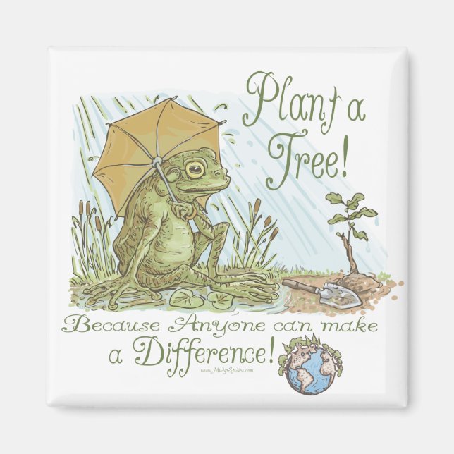 Enviro Frog Pflanze a Tree Earth Day Gear Magnet (Vorne)