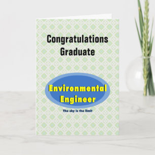 Environmental Engineer Blue Oval Abschluss Card Dankeskarte