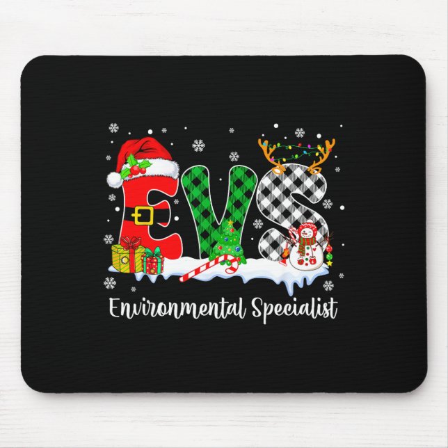 Environmental Specialist Christmas Lights Red Plai Mousepad (Vorne)