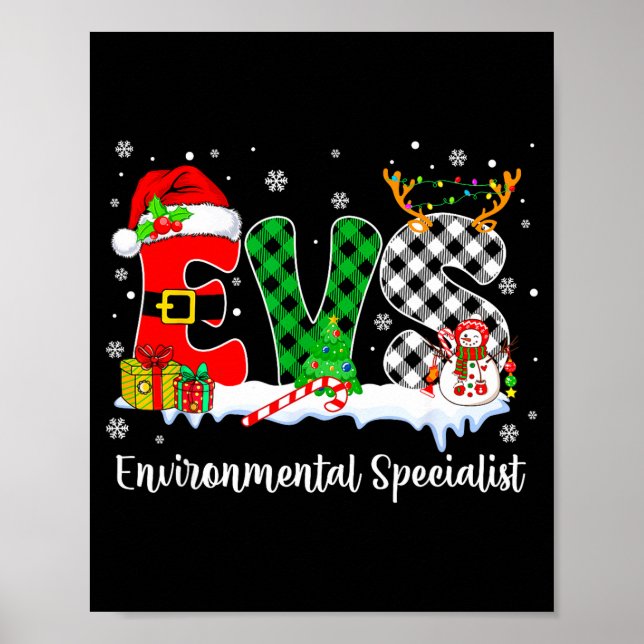 Environmental Specialist Christmas Lights Red Plai Poster (Vorne)
