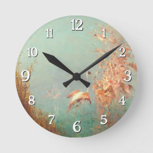 Envol De Flamants Rose Étang De Vaccarès Runde Wanduhr