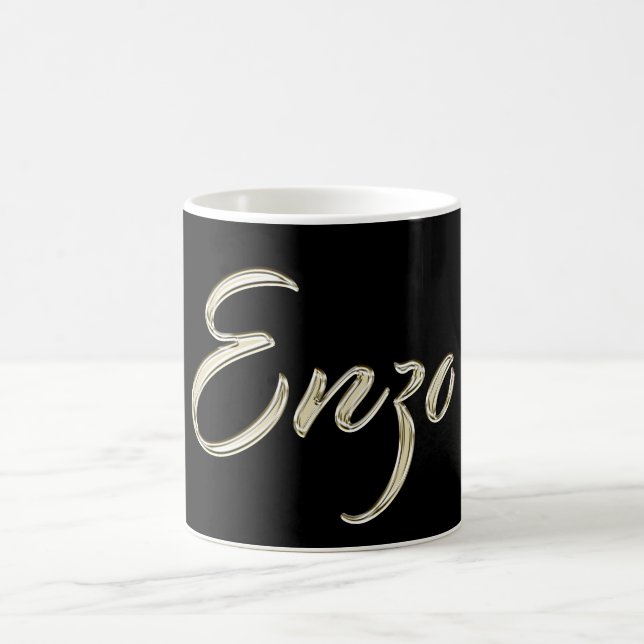 Enzo Name whitegold Tasse Teetasse Kaffeetasse (Mittel)