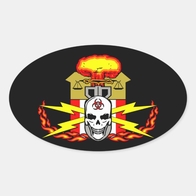 EOD, Bomb Technician Decal Ovaler Aufkleber (Vorderseite)