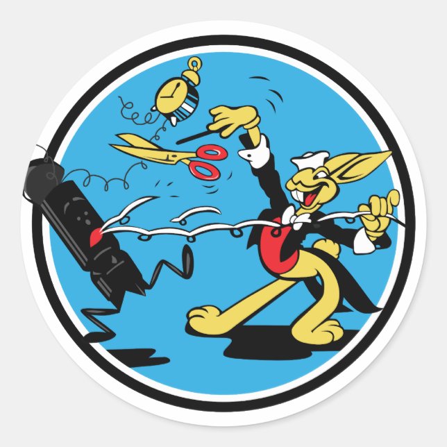 EOD Rabbit Runder Aufkleber (Vorderseite)