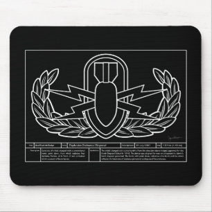 EOD Technical Drawing white Mousepad