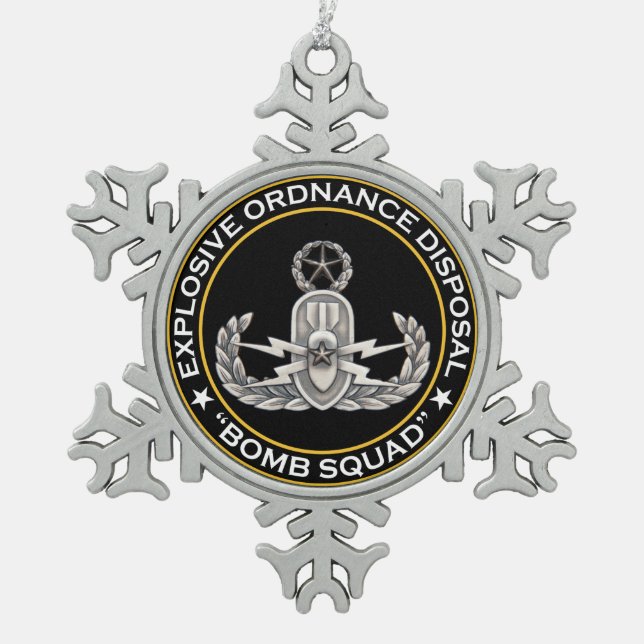 Eod-VorlagenBombengeschwader Schneeflocken Zinn-Ornament (Vorderseite)