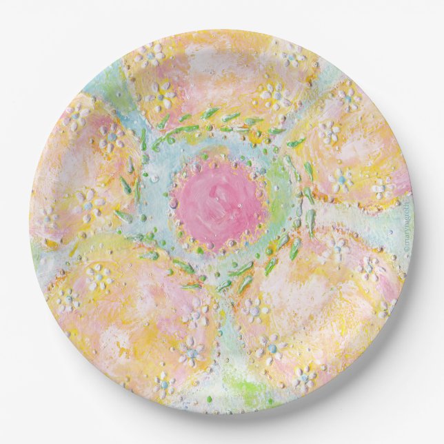 "Eos" Pink Floral Paper Teller (Vorderseite)