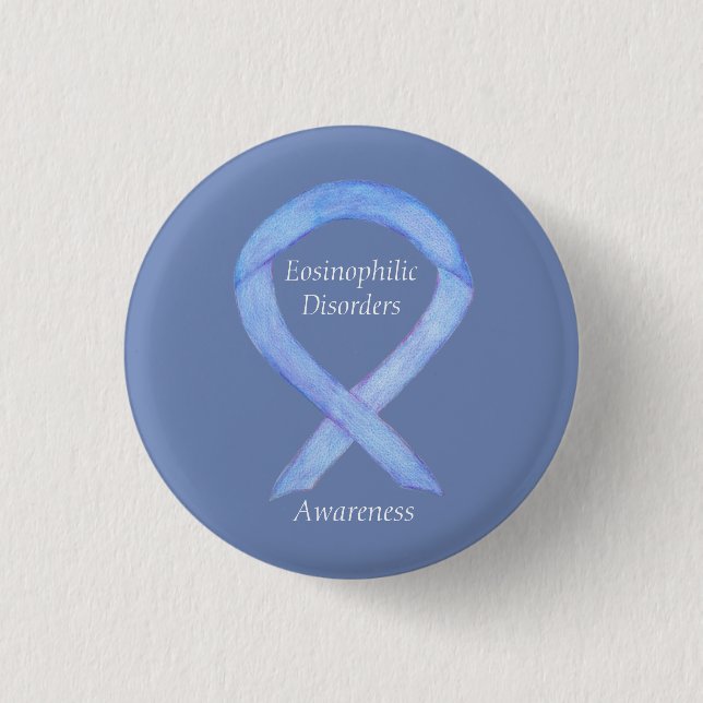 Eosinophile Erkrankungen Bewusstseinsbildung Ribbo Button (Vorderseite)
