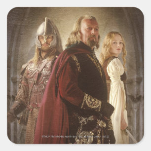 Eowyn and Theoden Quadratischer Aufkleber