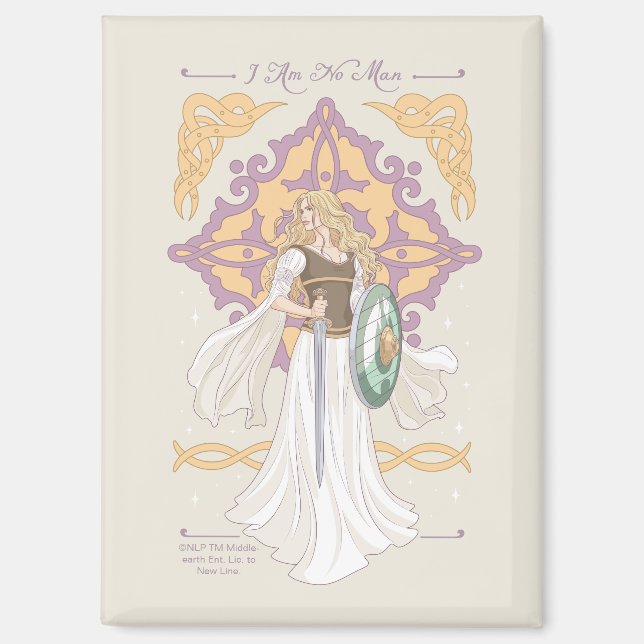 Éowyn "Ich bin kein Mann" Kampfbereit Grafik Magnet (Vorderseite)