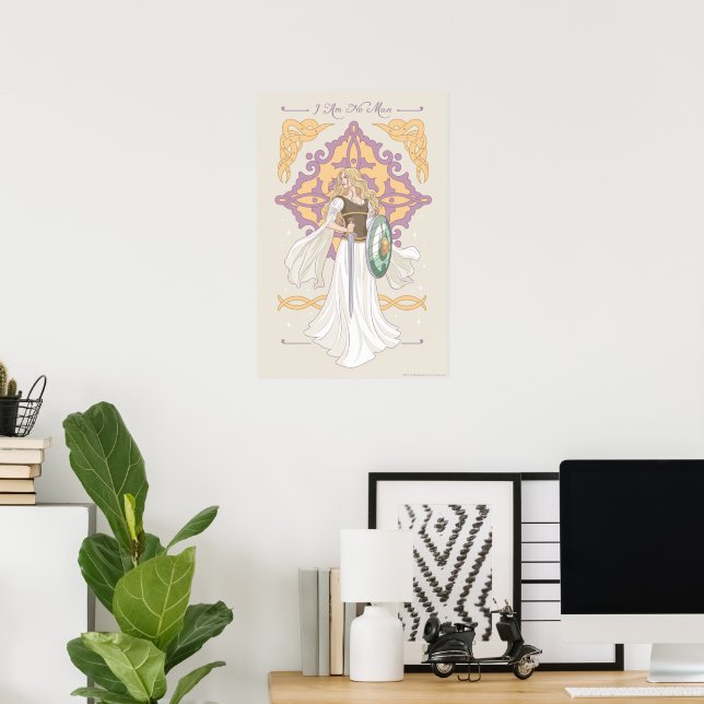Éowyn "Ich bin kein Mann" Kampfbereit Grafik Poster (Heimbüro)
