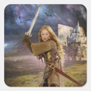 Eowyn Raises Sword Quadratischer Aufkleber