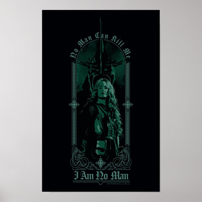 Éowyn Vs SAURON™ "Ich bin kein Mann" Rohan Grafik Poster (Vorne)