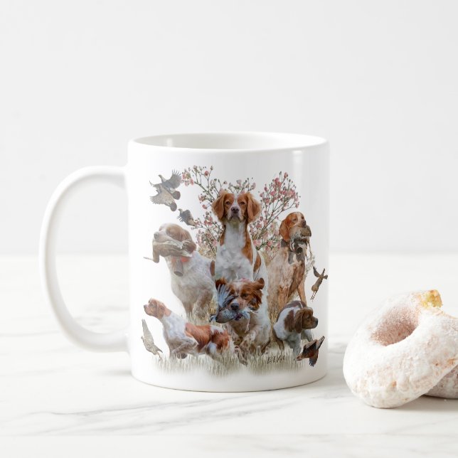 Epagneul Breton, Bretagne Spaniel Kaffeetasse (Mit Donut)