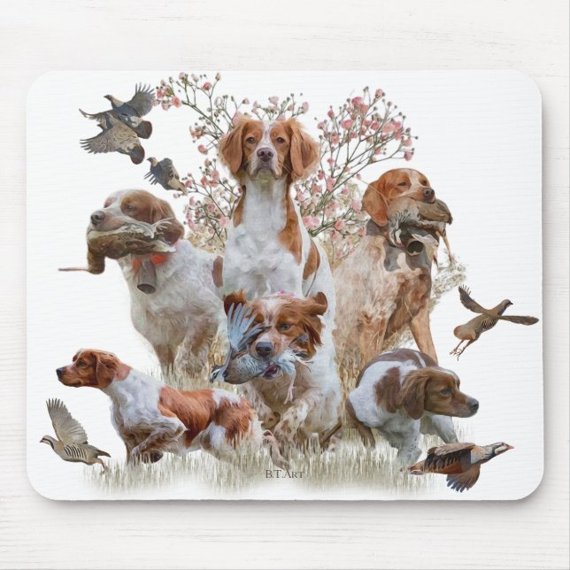 Epagneul Breton, Bretagne Spaniel Mousepad (Vorne)