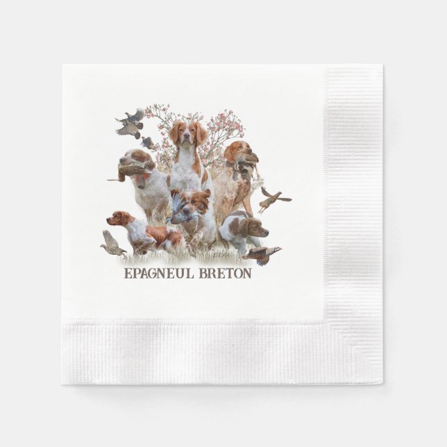 Epagneul Breton, Bretagne Spaniel Serviette (Vorderseite)
