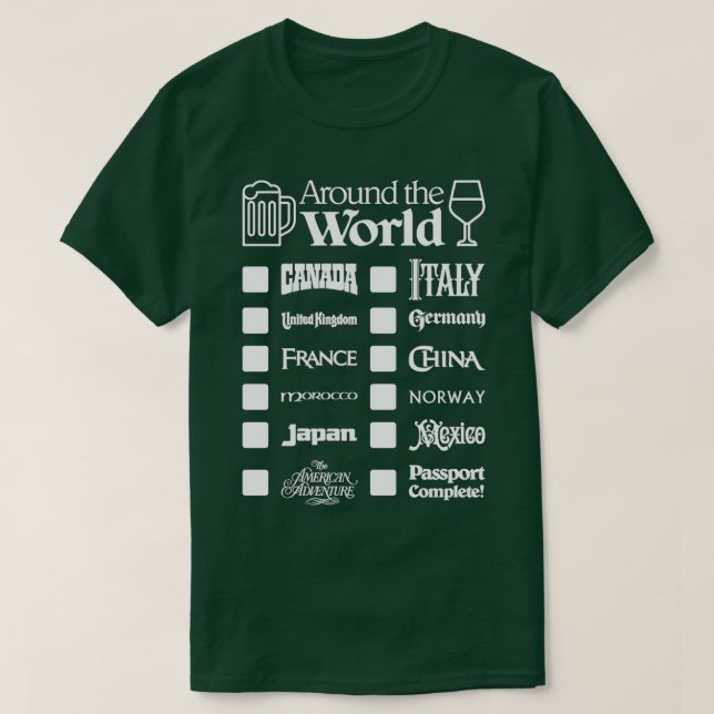 Epcot Drink rund um die Welt Weißer Text Kanada Ta T-Shirt (Design vorne)