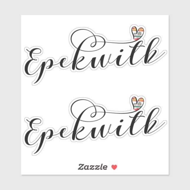 Epekwitk Flag Heart, Prince Edward Island, Kanada Aufkleber (Blatt)