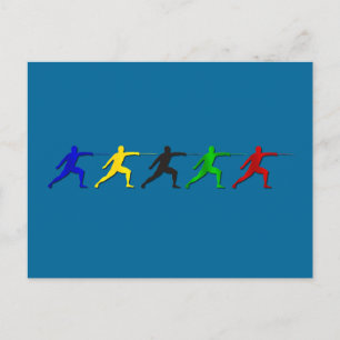 Epex Fencers Fencing Mens Athlete Womens Sports Postkarte