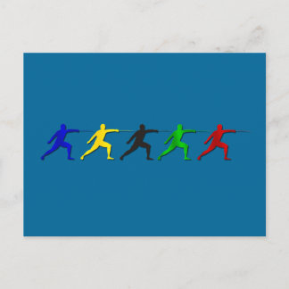 Epex Fencers Fencing Mens Athlete Womens Sports Postkarte