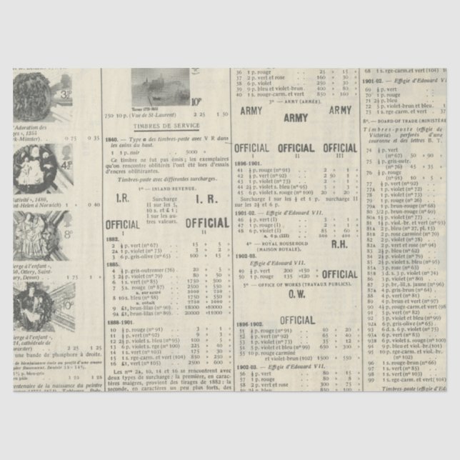 Ephemera Antique Paper Series Design 8 Seidenpapier (Vorderseite)