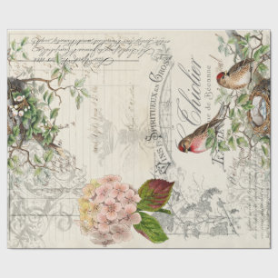 Ephemera Bird Decoupage 60lb Papier Geschenkpapier