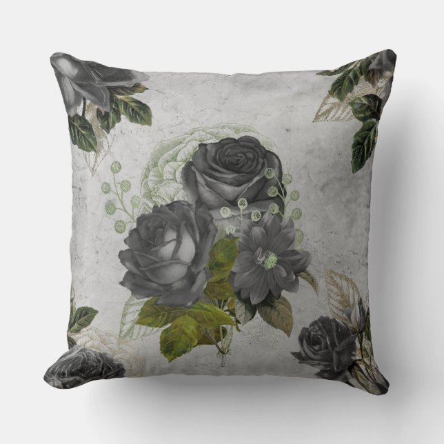 Ephemera Black & Green Kissen (Vorderseite)