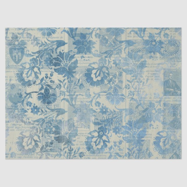 Ephemera Blue Paper Series Design 13 Seidenpapier (Vorderseite)
