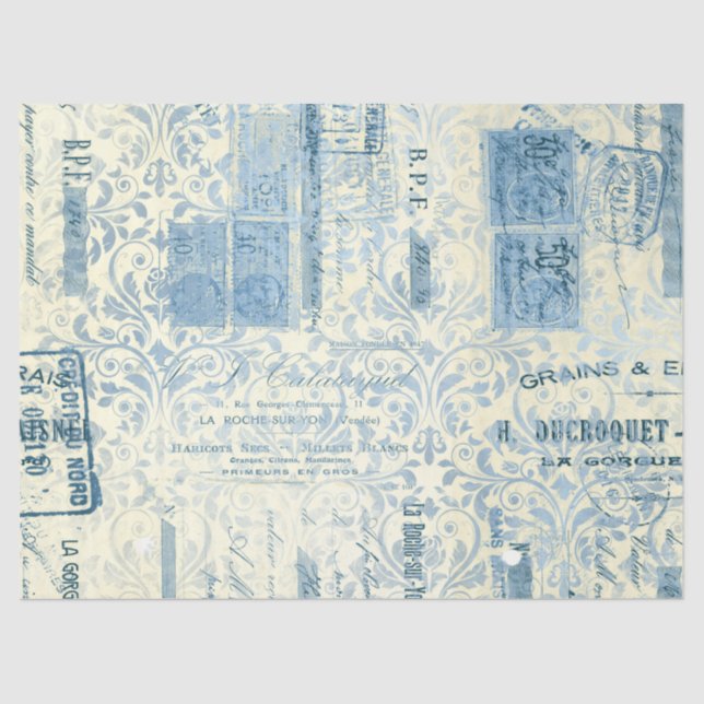 Ephemera Blue Paper Series Design 14 Seidenpapier (Vorderseite)