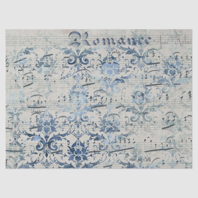 Ephemera Blue Paper Series Design 1 Seidenpapier (Vorderseite)